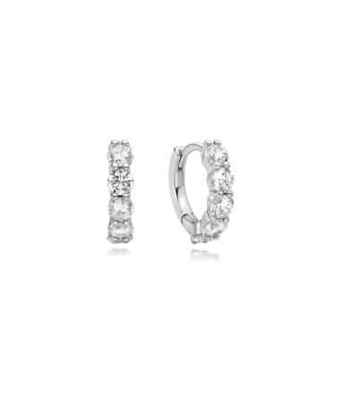 Ania Haie Silver Quintet Sparkle Huggie Hoop Earrings