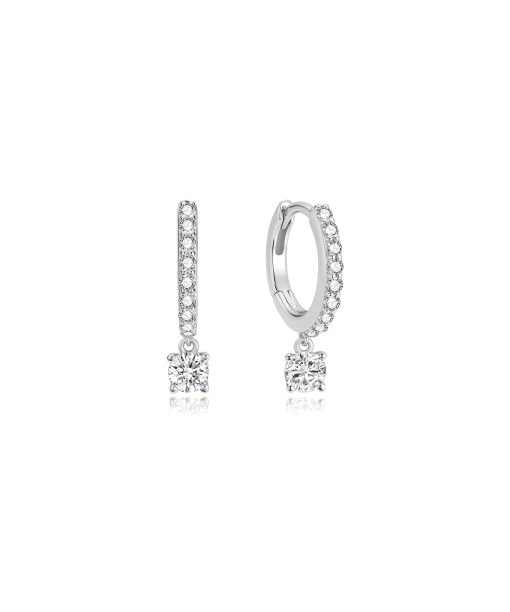 Ania Haie Silver Dangling Sparkle Huggie Hoop Earrings