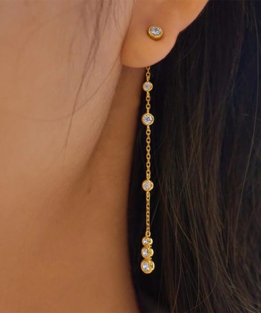 Alternative view of Ania Haie Gold Cascade Station Drop Stud Earrings