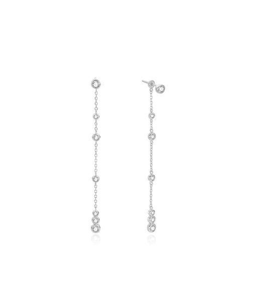 Ania Haie Silver Cascade Station Drop Stud Earrings