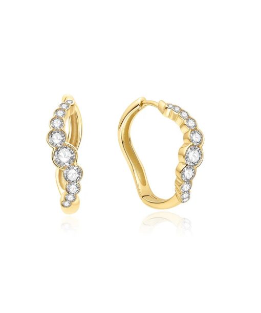 Ania Haie Gold Sparkling Tide Huggie Hoop Earrings