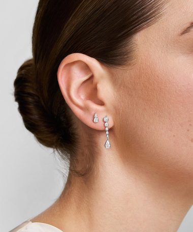 Alternative view of Ania Haie Silver Bezel Round & Teardrop Stud Earrings