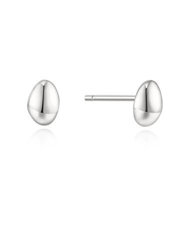 Ania Haie Silver Organic Dome Pebble Stud Earrings