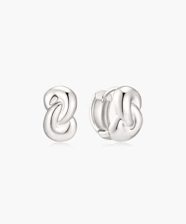 Ania Haie Silver Rope Twist Huggie Hoop Earrings
