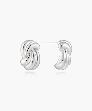 Ania Haie Silver Ripple Twist Stud Earrings