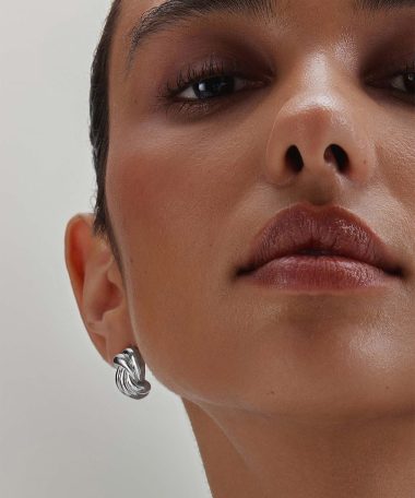 Alternative view of Ania Haie Silver Ripple Twist Stud Earrings