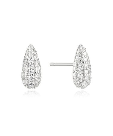 Ania Haie Silver Pavé Dome Stud Earrings
