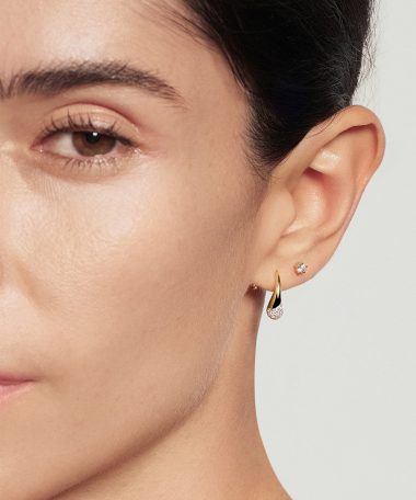 Alternative view of Ania Haie Gold Pavé Sculptural Teardrop Hook Earrings