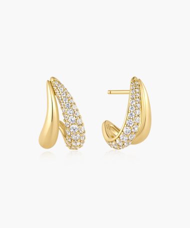 Ania Haie Gold Duet Stud Hoop Earrings
