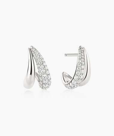 Ania Haie Silver Duet Stud Hoop Earrings