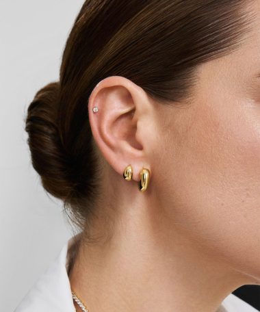 Alternative view of Ania Haie Gold Dome Stud Hoop Earrings