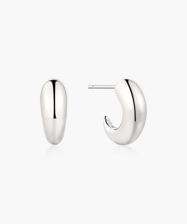Ania Haie Silver Dome Stud Hoop Earrings