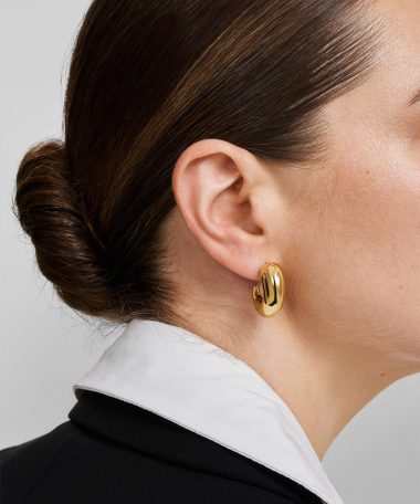 Alternative view of Ania Haie Gold Large Dome Stud Hoop Earrings