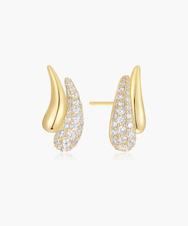 Ania Haie Gold Pavé & Polished Teardrop Duet Stud Earrings