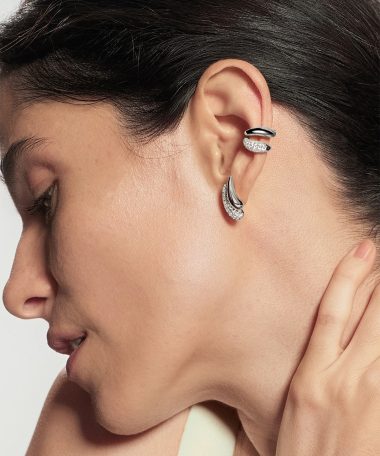 Alternative view of Ania Haie Silver Pavé & Polished Teardrop Duet Stud Earrings