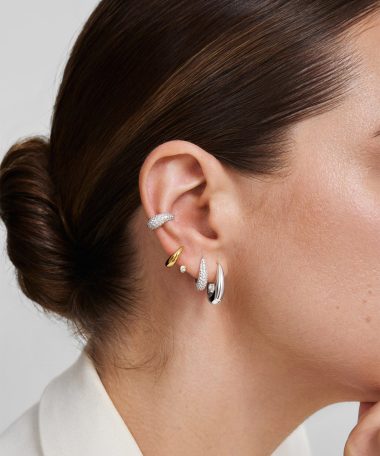 Alternative view of Ania Haie Silver Classic Dome Hoop Earrings