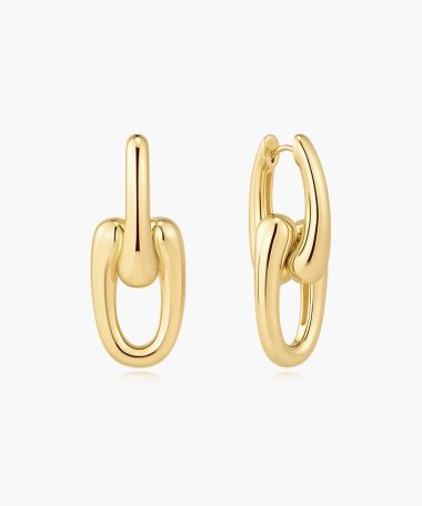 Ania Haie Gold Sculptural Interlocking Huggie Hoop Earrings