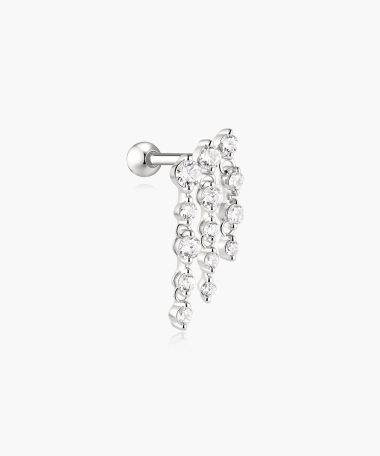 Ania Haie Silver Triple Fringe Barbell Earring
