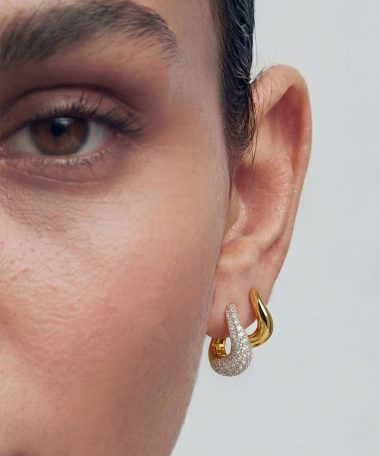 Alternative view of Ania Haie Gold Wave Huggie Hoop Earrings