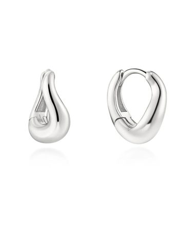 Ania Haie Silver Wave Huggie Hoop Earrings
