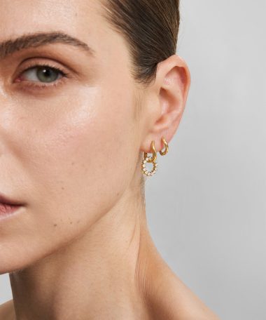 Alternative view of Ania Haie Gold Pavé Interlocked Huggie Hoop Earrings