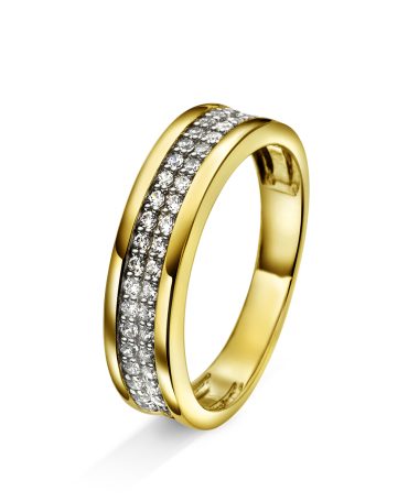 Amore forlovelsesring i 14kt gult gull med diamanter 0,35ct 5,6mm - AD4-10125