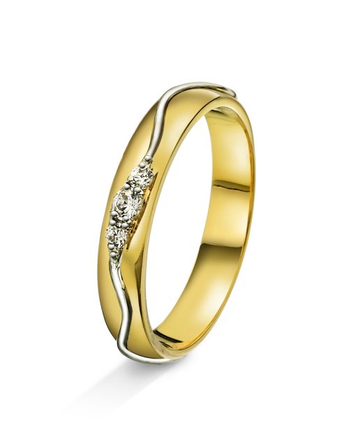 Amore forlovelsesring i 14kt gult gull med diamanter 0,10ct 3,5mm - AD4-8104