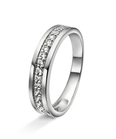 Amore forlovelsesring i 14kt hvitt gull med diamanter 0,25ct 4,5mm - AD4-9108