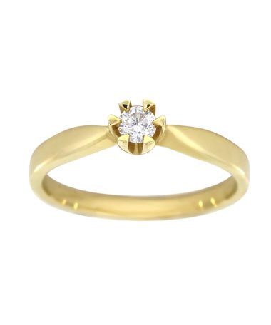 Victoria enstens diamantring i gult gull l 0.15ct TW.SI