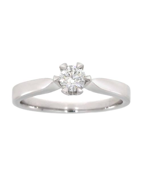 Victoria enstens diamantring i hvitt gull 0.30ct TW.SI