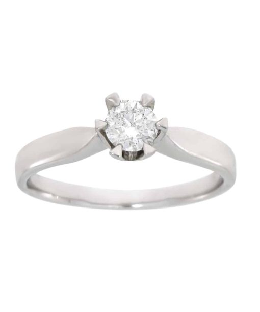 Victoria enstens diamantring i hvitt gull 0.50ct TW.SI