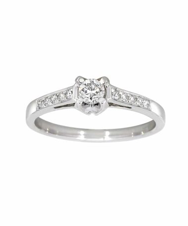 Diamantring i hvitt gull 0.35ct TW.SI