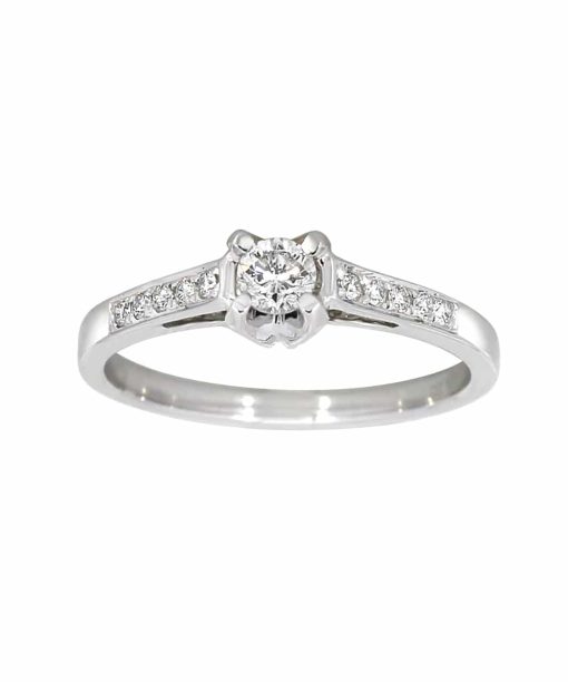 Diamantring i hvitt gull 0.35ct TW.SI