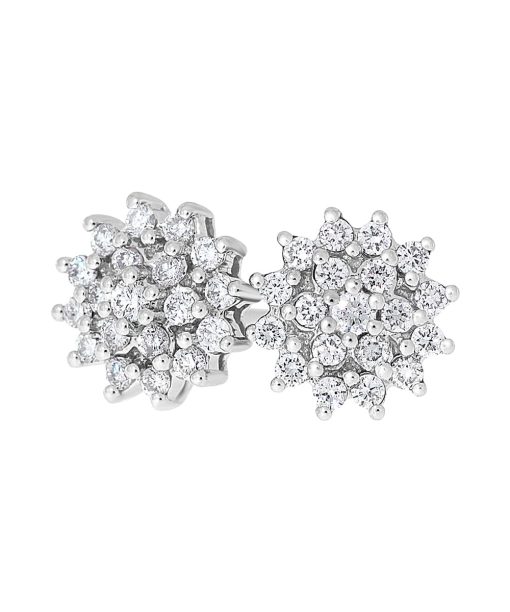 Rosett ørepynt i hvitt gull 0.50ct TW.SI