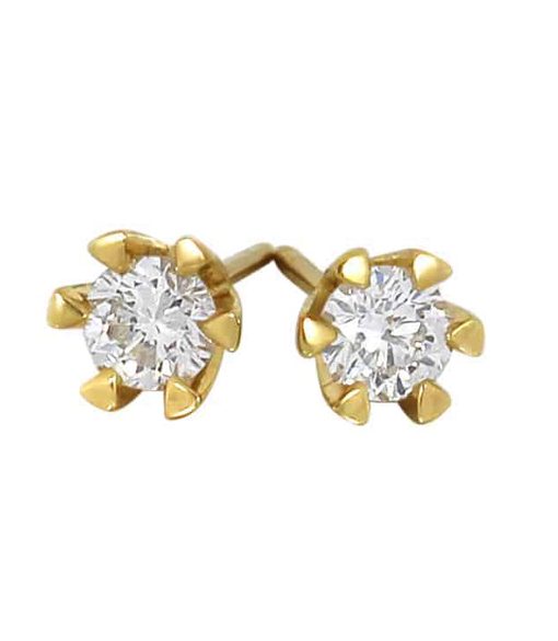 Victoria enstens diamantørepynt i gult gull 0.50ct. TW.SI