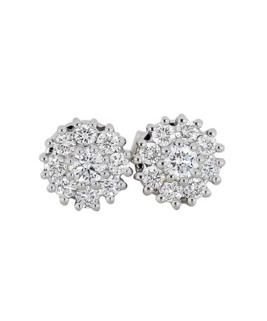 Rosett ørepynt i hvitt gull 0.45ct TW.SI
