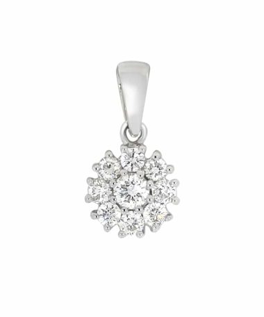 Rosettanheng i hvitt gull 0.37ct TW.SI