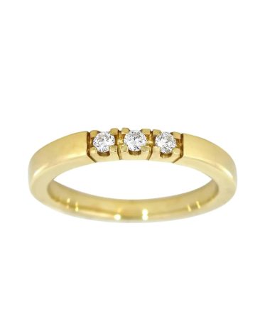 Alliansering i gult gull, 0.03ct. TW.SI, 3 stener