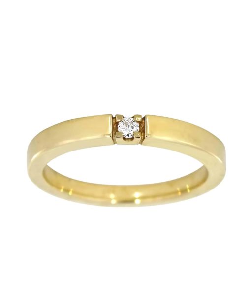 Alliansering i gult gull, 0.05ct. TW.SI, 1 sten