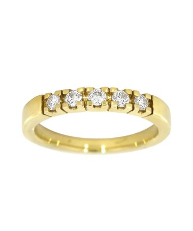 Alliansering i gult gull 0.07ct TW.SI, 5 stener