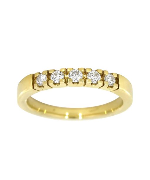 Alliansering i gult gull 0.07ct TW.SI, 5 stener