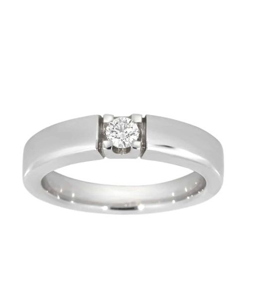 Alliansering i hvitt gull 0.15ct TW.SI, 1 sten