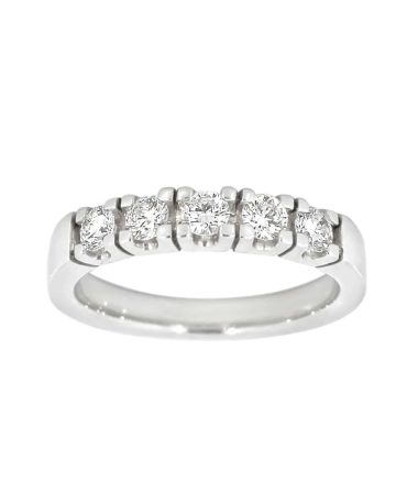 Alliansering i hvitt gull 0.75ct TW.SI, 5 stener