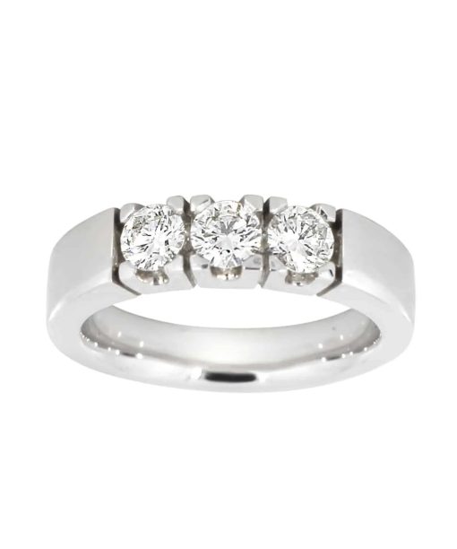 Alliansering i hvitt gull 0.20ct TW.SI, 3 stener