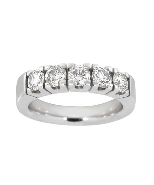 Alliansering i hvitt gull 0.20ct TW.SI, 5 stener