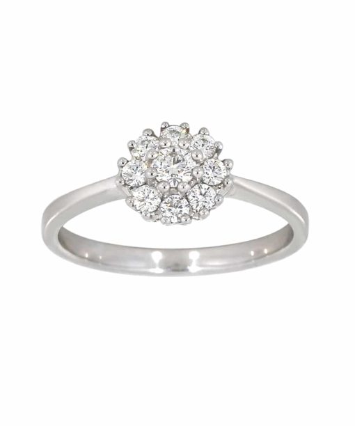 Rosettring i hvitt gull 0.38ct TW.SI