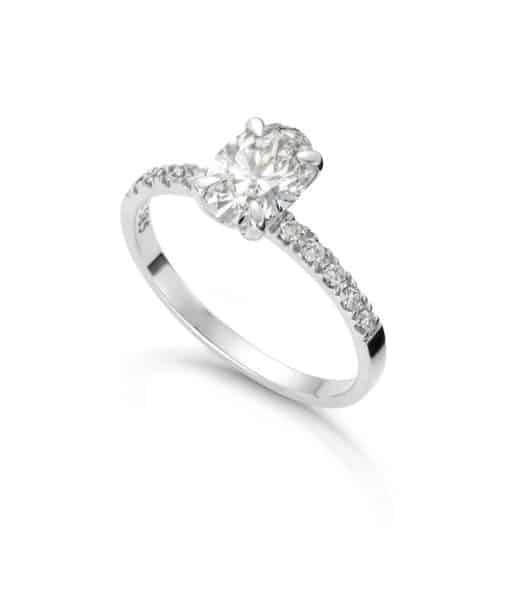 Ring Olivia Oval i hvitt gull 1,62ct med LAB grown diamant
