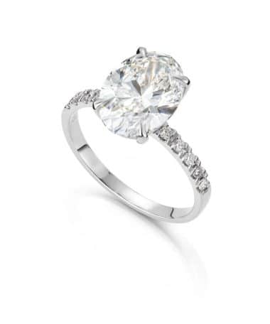 Ring Olivia Oval i hvitt gull 3,12ct med LAB grown diamant