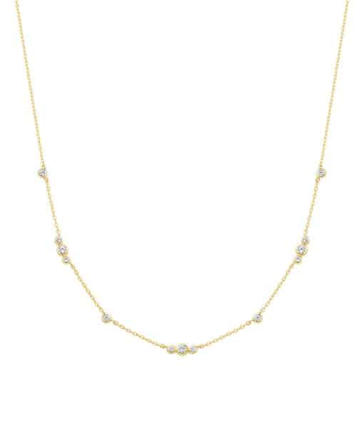 Ania Haie Gold Sparkling Bezel CZ Station Necklace
