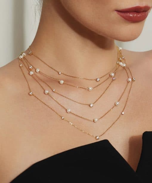 Alternative view of Ania Haie Gold Shell Pearl Station Chain Necklace